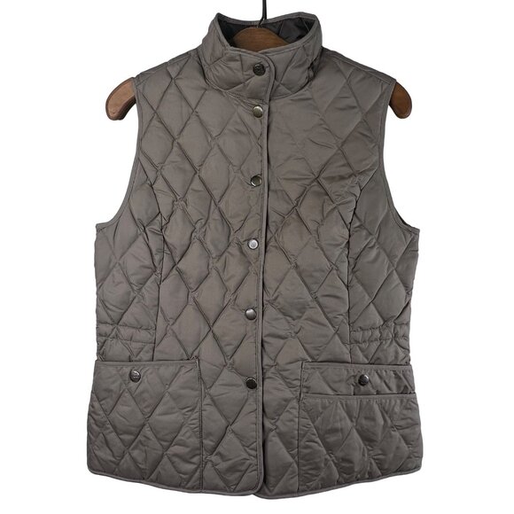 Eddie Bauer Vest Size Small Quilted EB550 Premium Goose Down Snap Button Up Gray - Picture 1 of 12